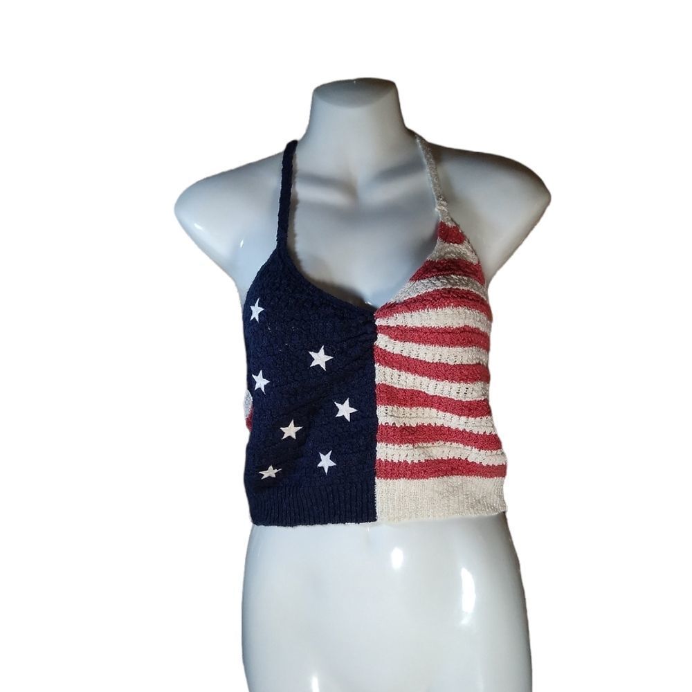 AE America red white and blue knitted tank M